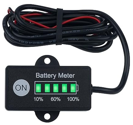 Yooreal Misuratore di capacità della batteria Indicatore dell'indicatore del livello del carburante della batteria per FeliPO4 Alimentato a batteria Golf Car Travel Trailer Carrello elevatore ecc