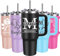 SECOGM 40oz Gobelet Personnalisé avec Poignée Texte Nom 1135ml Mug Isotherme Personnalisable Avec Prénom Cadeaux pour Femme Maman Papa et Amis Anniversaire (NAME)