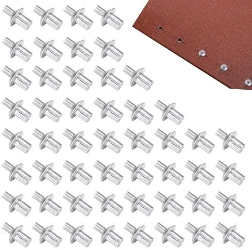 50 rivetti ciechi in alluminio, rivetti ciechi a flangia, rivetti per estrazione del nucleo, rivetti a pressione di fissaggio in metallo, rivetti a testa semicircolare in alluminio, rivetti con nucleo