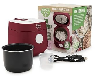 GreenLife - Olla de arroz digital, 2 tazas de arroz sin cocinar/4 cocidos, sin PFAS y PFOA, cerámica extraíble apta para lavaplatos, cocina saludable, ajustes preestablecidos automáticos y mantener el