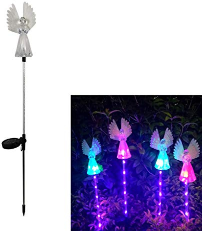 Zjyufy Memorial Solar Angel Garden Ornament - Waterproof Stake Light, Outdoor Hanging Lamp for Landscape Decoration