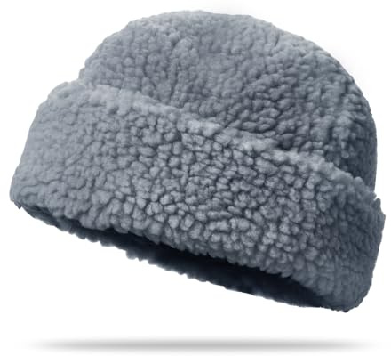 YAMEE Docker-mössa vinter damer varm, dockhatt herr vikbar, vintermössa damer plysch lätt mjuk, sjömansmössa, brimless hat rullad manschett, beanie mössa dam höst/vinter (mössans omkrets: 58 cm),