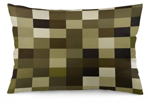 Kissenhülle Taupe Dunkelbraun Olivgrün Block Geometrisch Frühling Sofakissen Bezug Gemütliche Kopfkissenbezug Moderne Throw Kissenbezüge Für Auto Wohnzimmer Bett 40X60Cm
