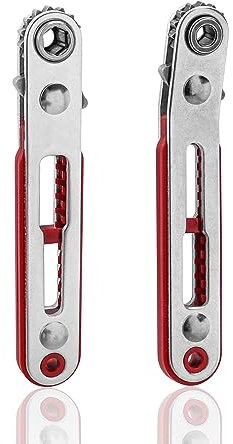 Mesee 2pcs Mini Chiave a Cricchetto Cacciavite 1/4 Mini Cacciavite a Cricchetto a Testa Piatta e Gomito Set di Chiavi a Cricchetto Magnetico Reversibile per Riparazione