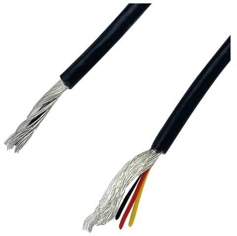BADIKA Fili e Cavi UL (PVC) Cavo schermato multicore Cavo elettronico 3 Core 28AWG Cavo di Segnale collegato elettronico in Rame stagnato Grigio/Nero in PVC Morbido(Grey,10 Meters_28AWG 3CORE)