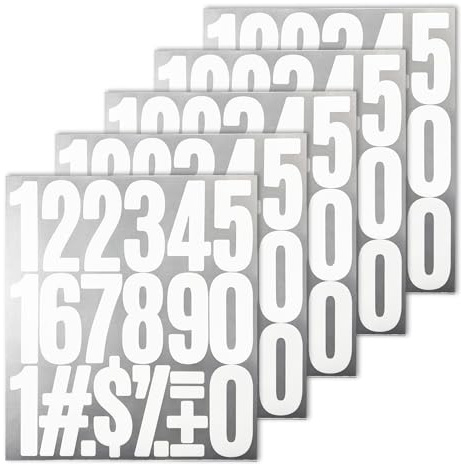 70 Numbers,3 Inch 0-9 Large & Self Adhesive Number Symbol Decals Stickers for Mailbox,House,Outdoor,Signs and Business-White