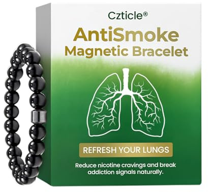 TOPWAL Czticle AntiSmoke Magnetisches Armband,Czticle Armband Zur Raucherentwöhnung,Anti-Angst,spirituelles für Positive Energie (BLACK,1PC)