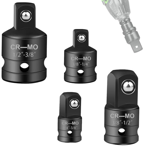 4 Stück Stecknuss Adapter, Stecknussadapter Set,Adapter 3/8 Auf 1/2,Adapter 1/2 Auf 3/8,Schlagschrauber Adapter, Für Steckschlüsseln Nuss Knarren