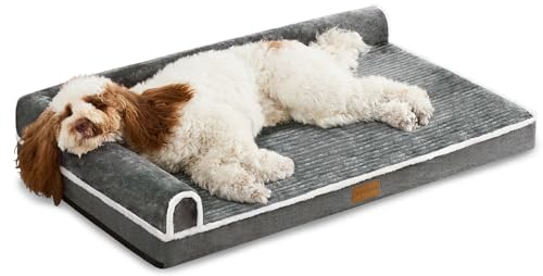 Jolibean Letto ortopedico XL per cani di grandi dimensioni 122 x 76 cm, impermeabile e confortevole, L Bolster grande extra large antiscivolo morbido caldo cuccia per animali domestici letto letto