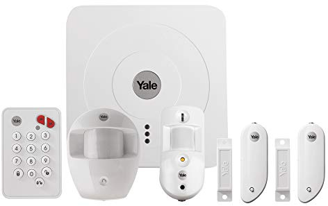 Yale SR-3200i – Alarme maison Connectée Pack Vision+, Système Anti-Intrusion sans Fil Complet: Sirène 104dB + Détecteurs de Mouvement + ouverture | Notifications Push, Email et SMS