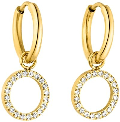Purelei Closed Glow Ohrringe (Gold) – Damenohrringe aus langlebigem Edelstahl – Wasserfeste Ohrringe Damen – 1,4 cm Durchmesser – Modeschmuck für deinen individuellen Look