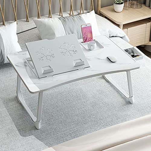 HGTRH Sängbricka med stativ, laptopbord för säng, sängbricka med förvaringslåda, cup slot bärbar nivå 6 lutningsvinkel, vikbara ben för soffa, säng, terrass, balkong, trädgård