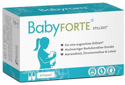 BabyFORTE® Stillzeit 60 Kapseln - 30 Tage - Bockshornklee 15:1, Eisen, Lutein, extra ohne Fenchel, Stillzeit Vitamine