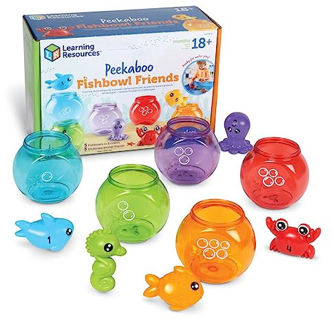 Learning Resources Versteckspiel – Tierische Freunde im Goldfischglas, ab 18 Monaten, Spielzeug für Babys, pädagogisches Spielzeug, Fisch-Spielzeug, Spielzeugtiere, Spielzeug für die Badewanne