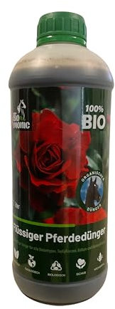 Biomonic Pferdemist - 100% Natürliches Zertifiziertes Produkt - Universeller Dünger für Grünpflanzen, Blühpflanzen, Obst, Gemüse, in der Landwirtschaft - Dünger für Rosen 1l