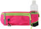 CAPASTEC Laufgürtel für Handy Wasserdicht mit Trinkflaschenhalterung und Reflektierende Lauf Gürtel Lauftasche Joggen Handytasche 6.8, verstellbare Hüfttasche 4 Taschen, Rosarot