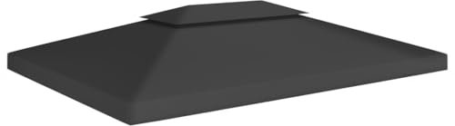 Pavillon-Abdeckung 2-stöckig 310 g/m² 4x3 m schwarz