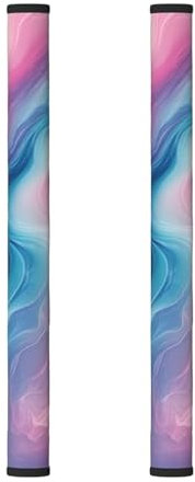 Set di 2 coperture per maniglie del frigorifero con stampa rosa e blu, per elettrodomestici da cucina, proteggono il frigorifero dalle macchie di impronte digitali