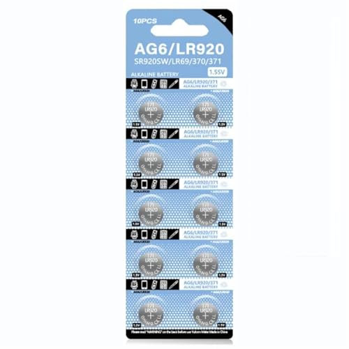 ag6 Pile Bouton 10 Pack SR920SW 371 370 AG6 Battery 1.5V Button Cell Watch Batteries