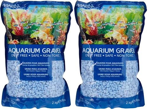 Marina Decorative Aquarium Surf Gravel, 2 Kg, Blue (Pack of 2)
