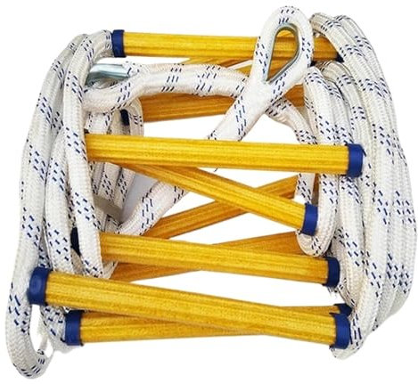 TXLEAPEY Escalera de Incendios de 10 Metros Cuerda de Rescate Antideslizante Respuesta de Seguridad en el Trabajo de Emergencia Autorrescate Salvamento Escalada en Roca Escape