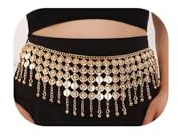 CCAIPU Monete di Boemia Catena in Vita per Danza Ventre Cintura per Fianchi Monete Gonne Cintura a Catena Accessorio per Donne (Oro)