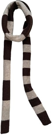 Kashmirscarf， Stickad ullhalsduk for kvinnor, flerfärgad, 180x12cm, vinter(Coffee Color)