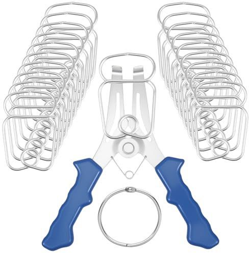 22Pcs Mitre Spring Clamps Kit with Pliers, Stainless Steel Woodworking Corner Clamp for Picture Frames, Moulding, Wood Trim, Miter Clamps Set (22Pcs)