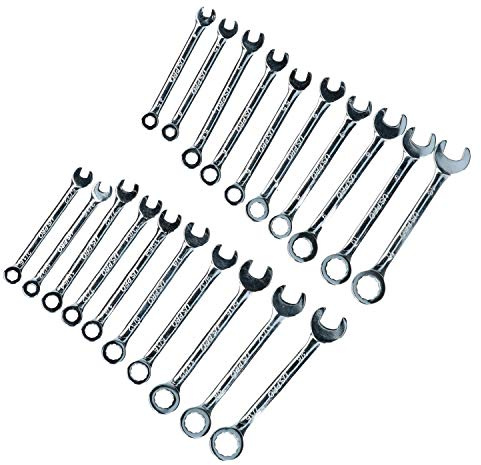 AB Tools Metric and Imperial Mini Combination Spanner Set 4 – 11mm 3/16 – 7/16 20pc