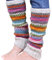 Pachamama Women 100% Wool Legwarmer Handknitted Dots Stripes Multicoloured Regular Fit Handmade Extra Warm Fair Trade