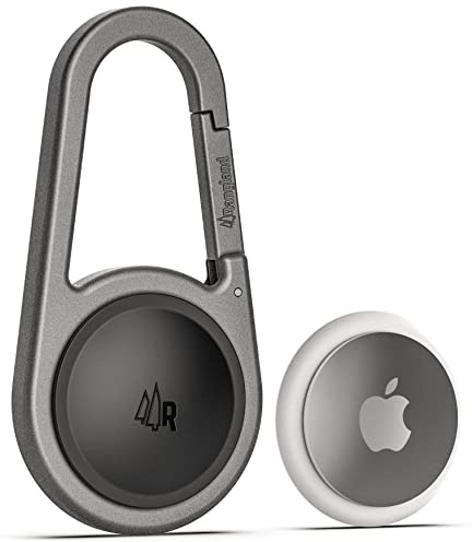 RANGLAND Hållare med karbinhake – slitstarkt vattentåligt fodral med fjäderklämma, kompatibel med Apple AirTag (aluminium)
