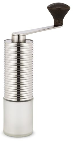 millone compact manuelle Kaffeemühle präzise Mahlgradeinstellung, zwei Edelstahl Mikrokugellager, klappbarer Griff, Bohnenbehälter 30 g, inkl. Ersatzglas + Reinigungsgranulat
