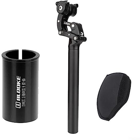 Fahrrad-Gefederte Sattelstütze, Fahrrad-Sattelsäule, Stoßdämpfer, Säulenpfosten 27,2 für Straßen-, Schotter-, Hybrid- und E-Bikes, 27,2 mm mit 28,6-Adapter