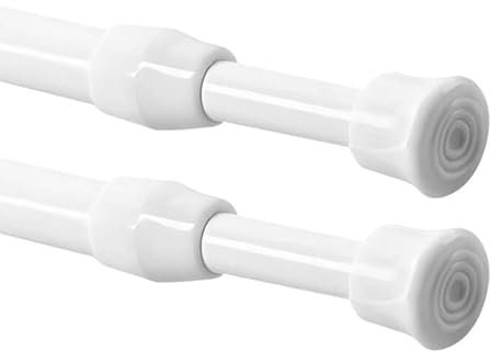 HEOMAITO 2 Stücks 55-90CM Teleskopstange, Ausziehbar Vorhangstange Spannstange ohne Bohren, Teleskop Gardinenstange für Schrank, Küche, Schrank, Kleiderschrank, Bücherregal