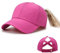 Feelorna Pferdeschwanz Baseballkappe Damen Sommer, Mesh Baseball Cap mit Pferdeschwanz Loch Einstellbare Atmungsaktive Sportkappe Hut für Outdoor Sport Reisen (Rosa)
