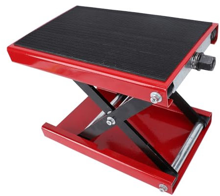 Sollevatore per motociclette forbice, sollevatore per motociclette a forbice 3,35 a 13,39 Capacità 1102,31 lbs, ampio ponte Cavalletto centrale manovella per motociclette, ATV