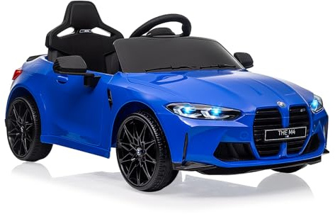 Garvee Voiture Électrique Enfant sous Licence BMW M4 avec Télécommandé, Véhicule Électrique 12V avec Vitesses 3 km/h, Klaxon, LED Et Musique, pour Enfants 3+ Ans
