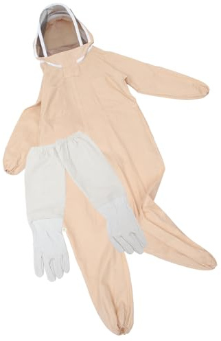 ARTIBETTER One-piece Beekeeping Suit Xxl for Men and Women with Integrated Veil and Random Gloves Protective Clothing for Beekeeping Supplies Comfortable Breathable Enhanced Random Color