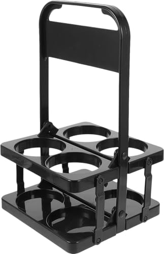 Healeved Cesta Plegable para Botellas de Cerveza y Vino Negra Portabotellas Portátil Asa para 4 Botellas Estante para Bebidas Adecuado para Fiestas y Uso Diario