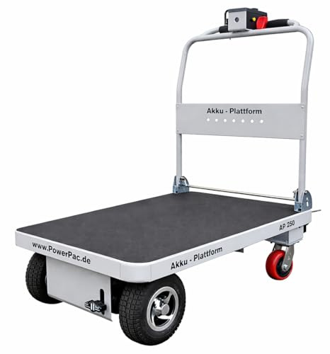 Modell 2026: PowerPac AKKU-Plattformwagen Transportwagen Handwagen Transportkarre Plattform-Wagen Typ AP250