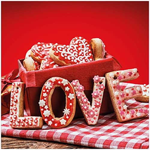 Wallario Memoboard aus Glas mit Motiv, Magnet-Tafel in 50 x 50 cm in Premium Qualität Love Bakery - Backen mit Liebe