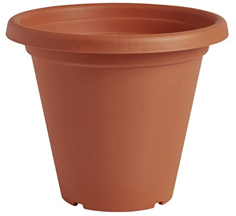 Clever Pots Kunststoff-Pflanztopf, 19/20cm Außen- oder Innentopf mit Entwässerungslöchern, leichtes & wetterfestes Pflanzgefäß für Blumen & Pflanzen, ideal für Garten, Terrasse & Veranda, Terrakotta