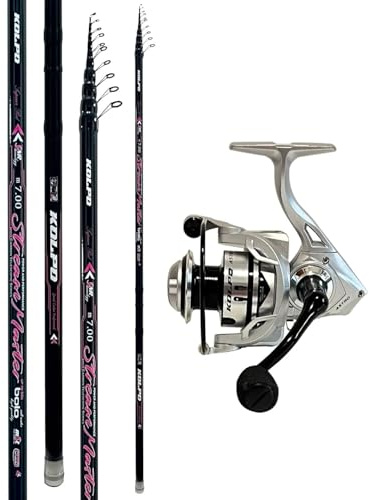 Kolpo kit da pesca bolognese 7 mt con mulinello frizione anteriore