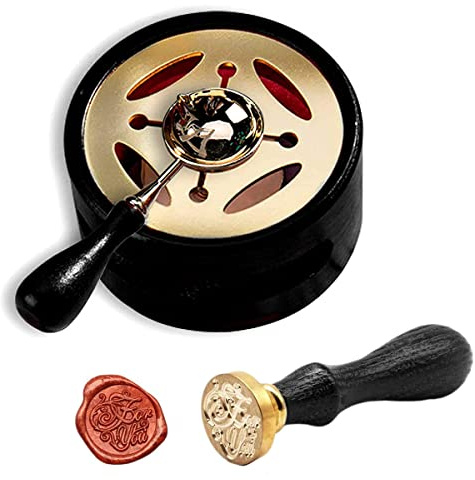 Calentador de Sellos de Cera, Horno de Fusión, Herramienta de Sello de Cera, Sellos de Lacre Horno Para Derretir Palos de Cera o Sellar Cuentas de Cera (Negro)