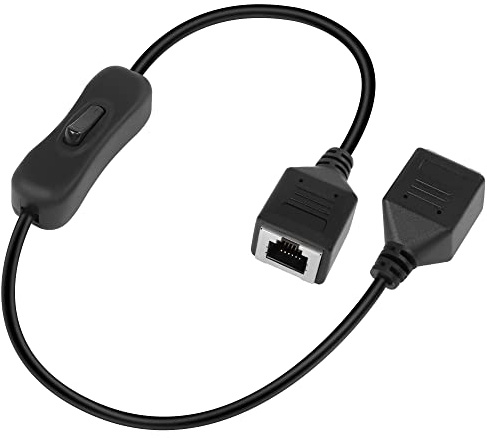 GELRHONR 50 cm RJ12 6P6C telefonkopplingskabel, kontakt till uttag rakt kabelansluten med 304 omkopplare för hemtelefon, fax, DSL modem, router, skrivare svart