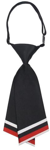 Luckyvestir Damen-Krawatte, vorgebundene Uniform-Krawatte für Mädchen/Kinder, verstellbar, Schwarz/Burgunderrot/Marineblau, gestreift, für die Schule, Schwarz, 9.45 x 2.37