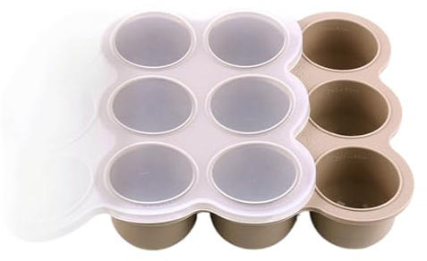 Moules de congélation en silicone pour aliments pour bébé, moule à 9 grilles en silicone de qualité alimentaire avec couvercle, plateau de congélation pour nourriture, cubes, conteneurs pour