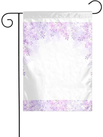 Drapeau de jardin - 30,5 x 45,7 cm - YYHHAOFA encadré - Fleurs lilas en fleur - Décoration de jardin épaisse et infroissable pour extérieur, jardin, pelouse, terrasse