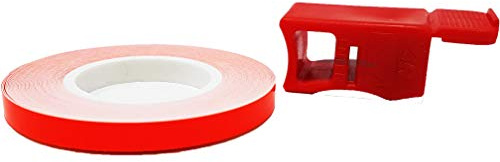 4R Quattroerre.it 10241 Wheel Stripes Franjas Fluorescentes para Llantas de Moto con Aplicador, Rojo, 5 mm x 6 mt