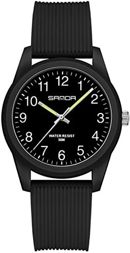 findtime Grün Damenuhren 5ATM Wasserdicht, Einfach Minimallistic Armbanduhr für Damen Silikon Armband Analog Quarz Sportuhr für Mädchen Frauen Kids